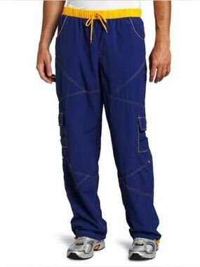 Zumba Fitness Y2K Royal Blue Cargo Pants with Yellow Waistband